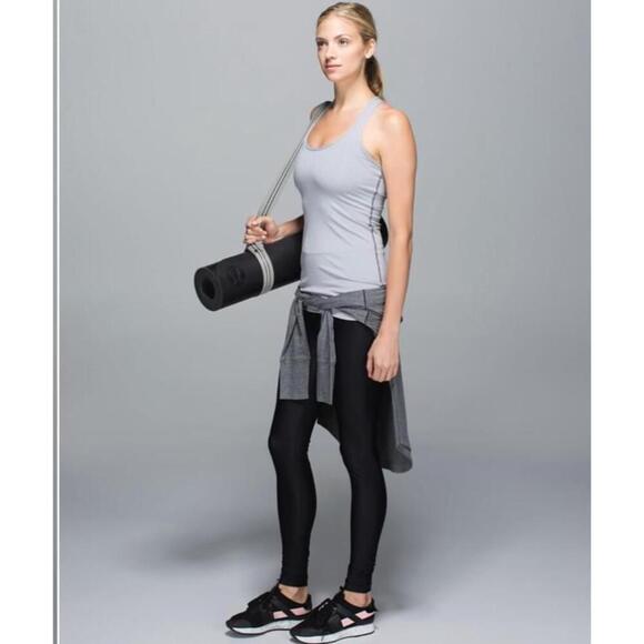 lululemon athletica Tops - Lululemon Cool Racerback
Tonka Stripe Heathered Slate White